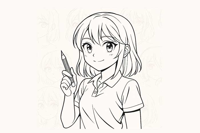 طراحی انیمه دختر