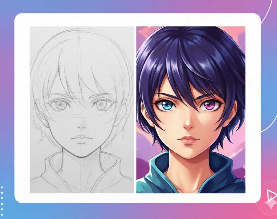 سطح آماتور و حرفه‌ای در نقاشی انیمه